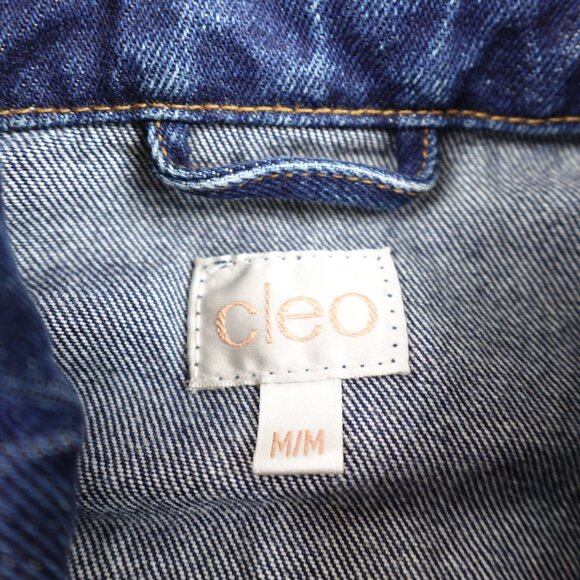 Vintage Y2K cleo Jean Jacket Women's Medium 100% Cotton Denim Trucker Coat - Picture 3 of 9